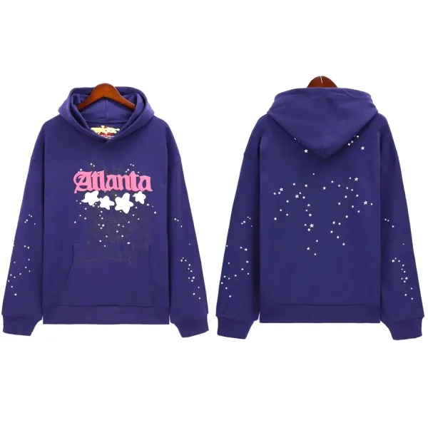 Atlanta-themed Starry Spiderweb Hoodie Purple - 1