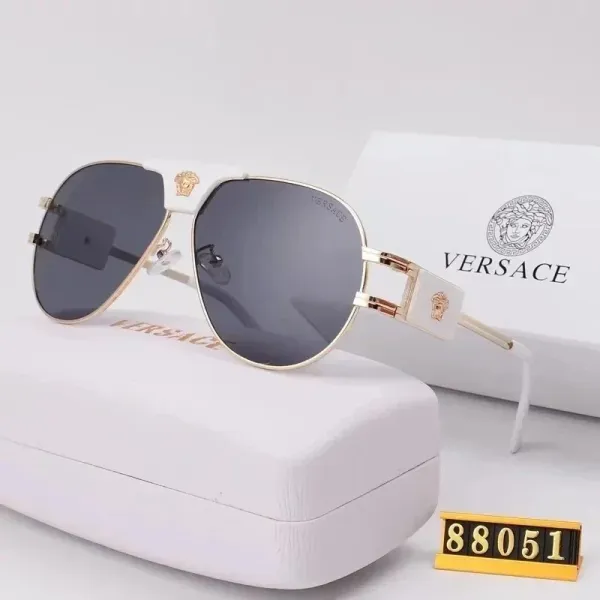 Versace Medusa Aviator White Gold Sunglasses - 1