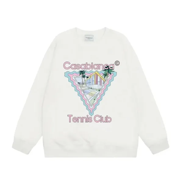 Casablanca Tennis Club Graphic Hoodie White - 1