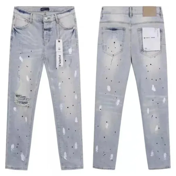 Purple Distressed Denim Jeans Collection - 4
