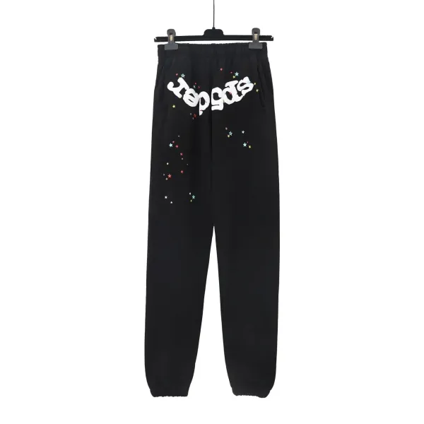 Yeezy Sweatpants Black with Star Print and Logo - 1