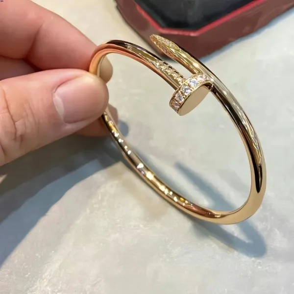 Cartier Juste un Clou Bracelet Rose Gold Paved Diamond Bangle - 1
