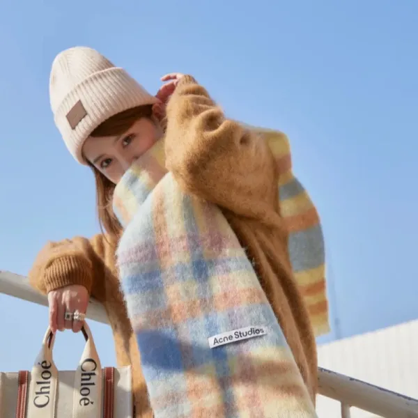 Acne Studios Plaid Cashmere Scarf Multicolor Scarf - 1