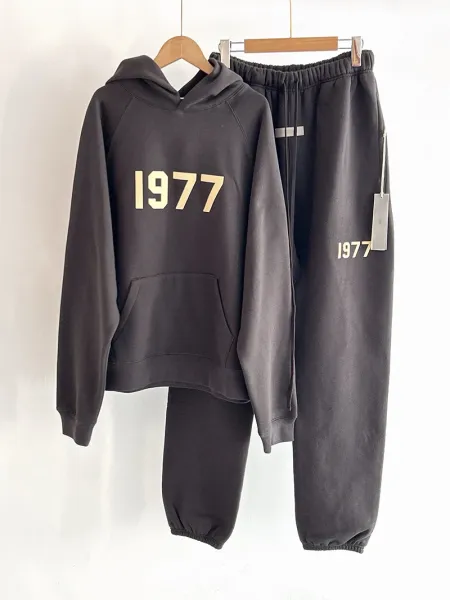 1977 Brand Hoodie and Sweatpants Set Charcoal Gray Tracksuit - 1