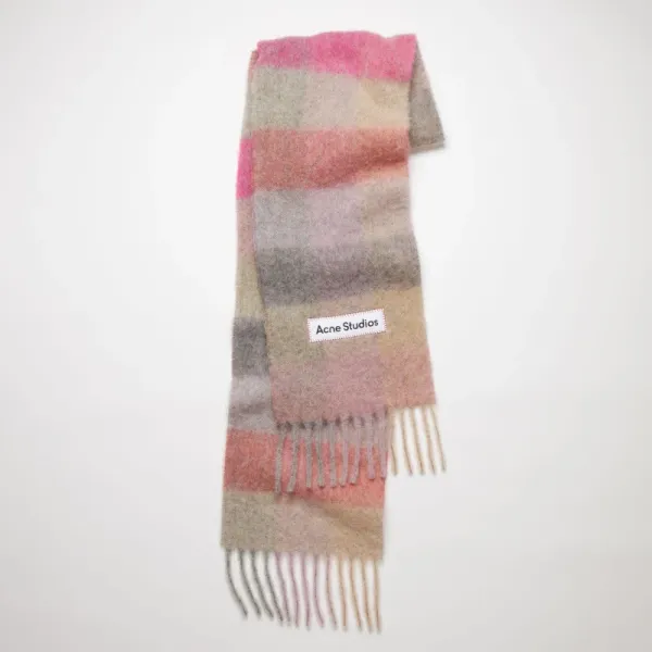 Acne Studios Checkered Cashmere Scarf Multicolor Scarf - 1