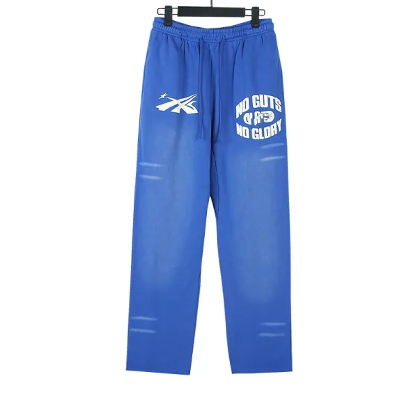 Reebok x NO GUTS NO GLORY Blue Distressed Sweatpants - 1