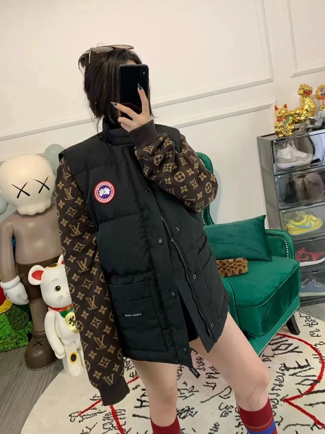 Design Puffer Vest Red Outerwear - 9