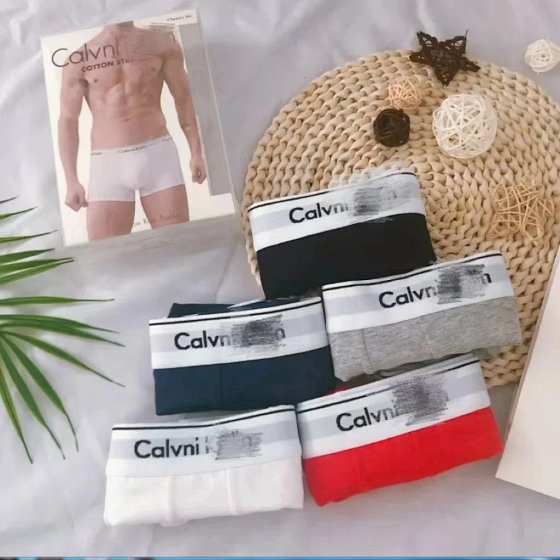 3 pairs of boxed CK men's underwear made of pure cotton flat angle pants with breathable four corner underwear