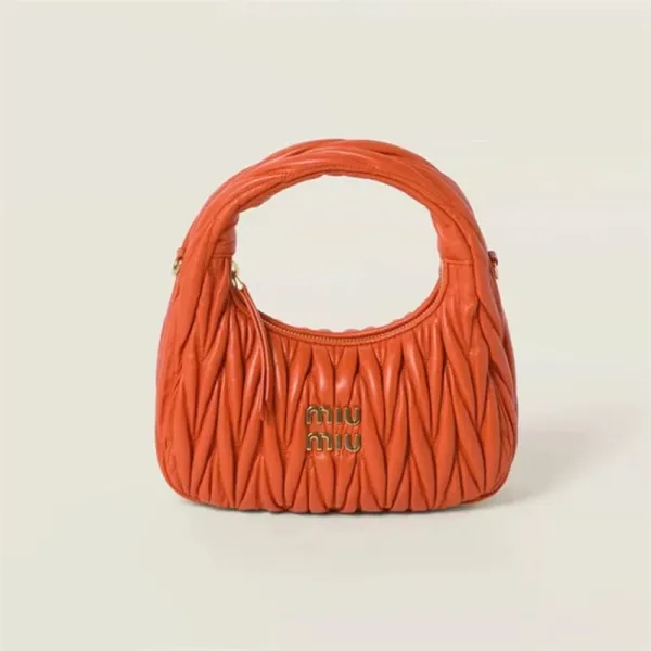 Miu Miu Arcadie Orange Quilted Hobo Bag - 1