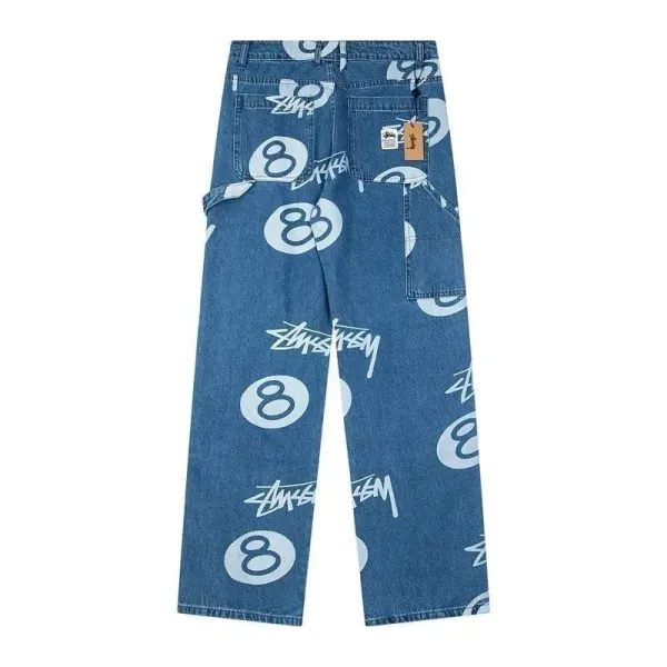 Stüssy 8-Ball Print Denim Shorts Black - 9