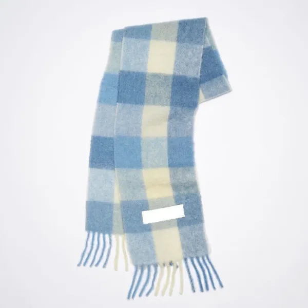 Burberry Classic Check Cashmere Scarf Blue Beige - 1