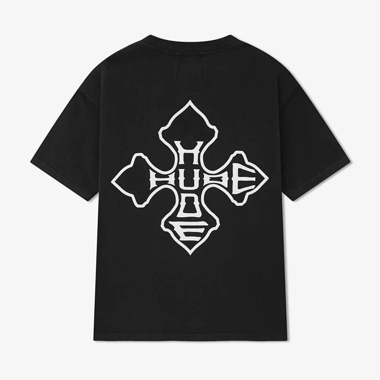 ON SALE￥58  RHUD CROSS TEE 复古英文十字架美式简约印花短袖t恤  颜色：杏色 黑色  尺码：S M L XL  RU296