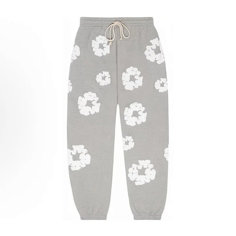 TOP Stock X cactus denim tears wreath sweatpants460克重磅100%纯棉发泡卫裤男女同款 黑色 灰色 蓝色 S-XL  715
