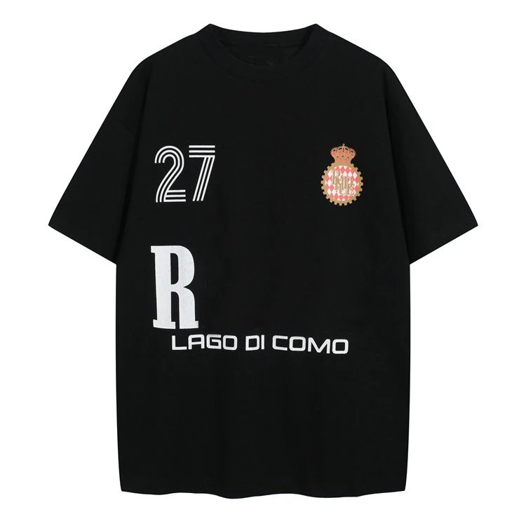 Retro slogan logo printed short sleeved T-shirt