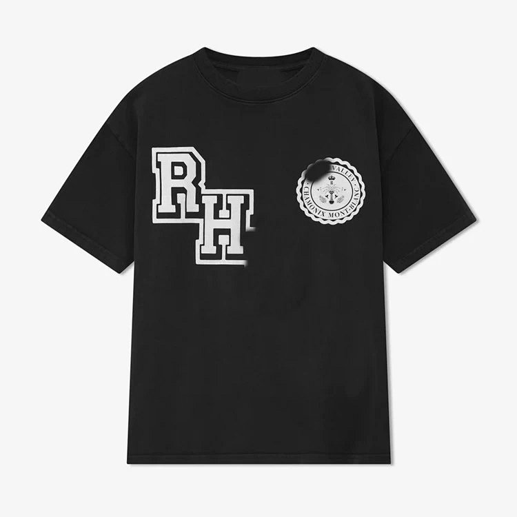 ON SALE¥58 RHUD COLLEGIATE CREST TEE 复古美式校园校徽英文印花短袖t恤 颜色:黑色 白色 尺码:S M L XL RU334