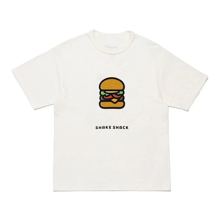 HUMAN MADE x SHAKE SHACK T-SHIRT  汉堡薯条爱心logo英文联名款印花短袖t恤  颜色：黑色 白色 尺码：S M L XL  HM2537