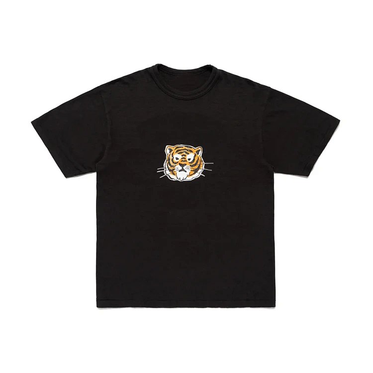 HUMAN MADE TIGER GRAPHIC T-SHIRT 经典虎头英文图案印花竹节棉圆筒短袖t恤  颜色：黑色 白色 尺码：S M L XL  HM2540
