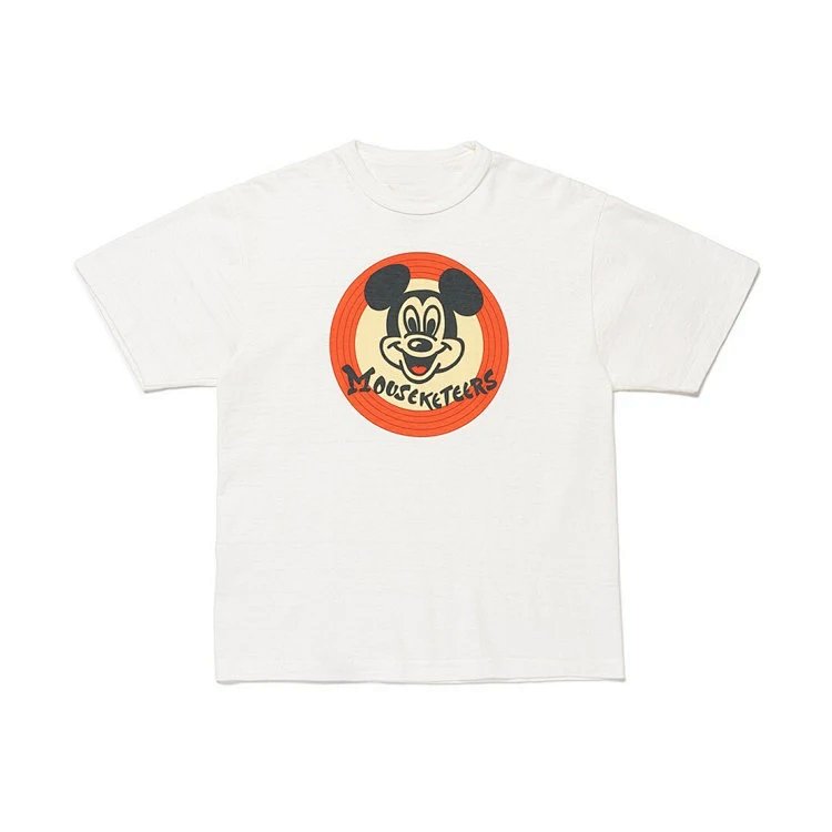 Human Made x Mickey Mouse Club tee 米奇老鼠联名限定卡通图案印花竹节棉短袖t恤 颜色:白色 尺码:S M L XL HM2554