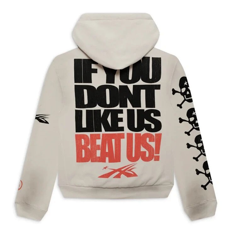 Hellstar Studios If You Dont Like US Beat标语骷髅头卫衣 杏色 码数S-M-L-XL HT820