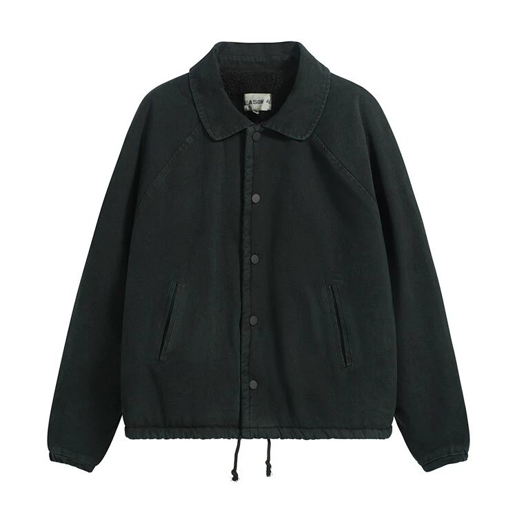 YZ S4 做旧水洗羊羔绒夹克外套 洗水黑 S-XL  3399#