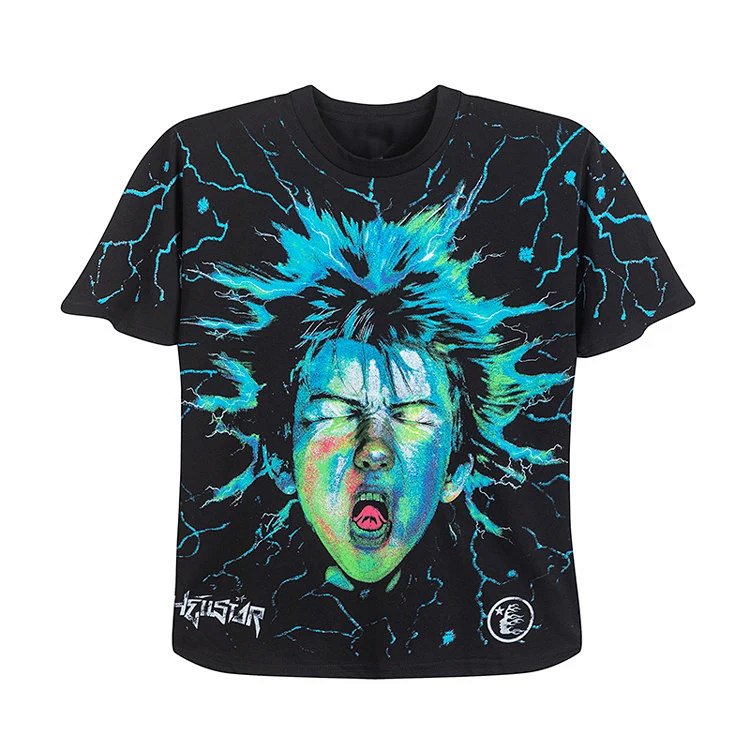 Hellstar Studios Electric Kid Tee 街电男孩洗水重工短袖T恤  洗水黑 码数S-M-L-XL   HT538