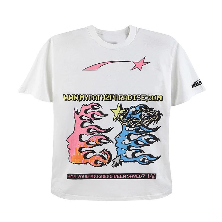 Hellstar Sport Logo T-Shirt欧美风印花潮牌 男女款短袖T恤 米白 码数S-M-L-XL HT528