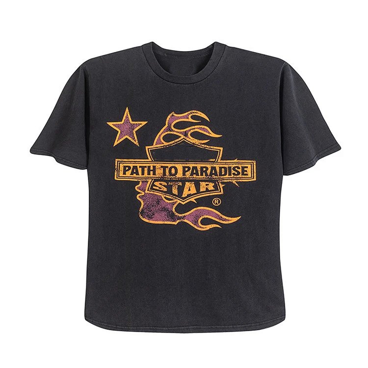 Hellstar Studios t shirt men new Tee 烂点侧脸logo洗水短袖T恤  洗水灰 码数S-M-L-XL  HT539