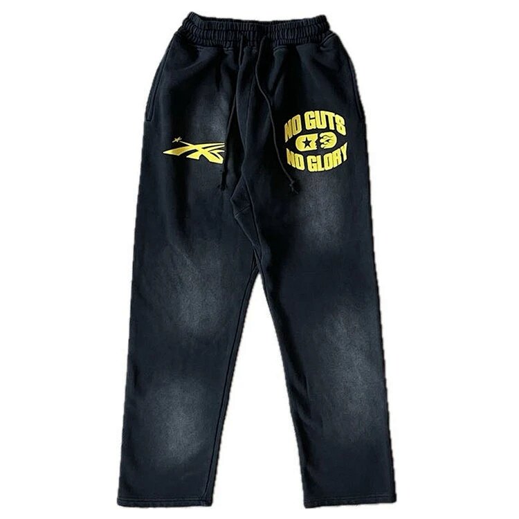 Hellstar Studios No Guts No Glory Hoodie pants水洗长裤  洗水黑 码数S-M-L-XL  HT815