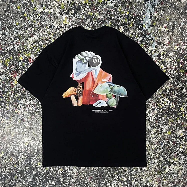 STU 8号球系列 In The Clouds Tee 斯图西黑8魔法印花短袖T恤 男女同款 颜色：黑色 白色 藏青 尺码：S -XXL  XB956