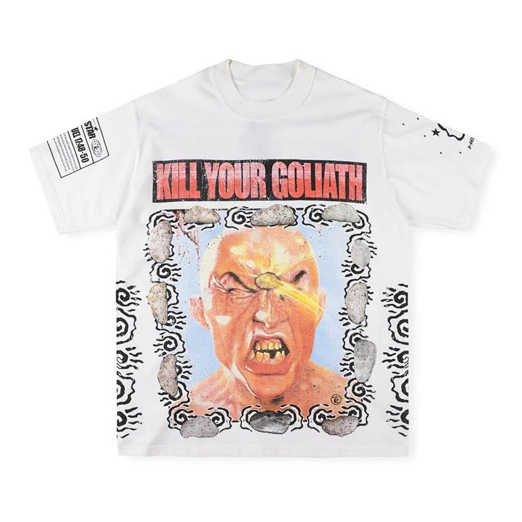 Hellstar Studios Kill Your Goliath Tee纯棉短袖T恤 白色 S-XL HT03