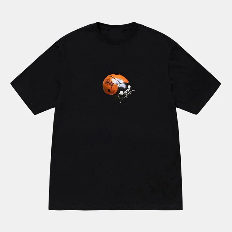 stussy瓢虫印花圆筒短袖T恤 颜色：黑色 白色 绿色 码数S Ｍ L XL XXL  STU11