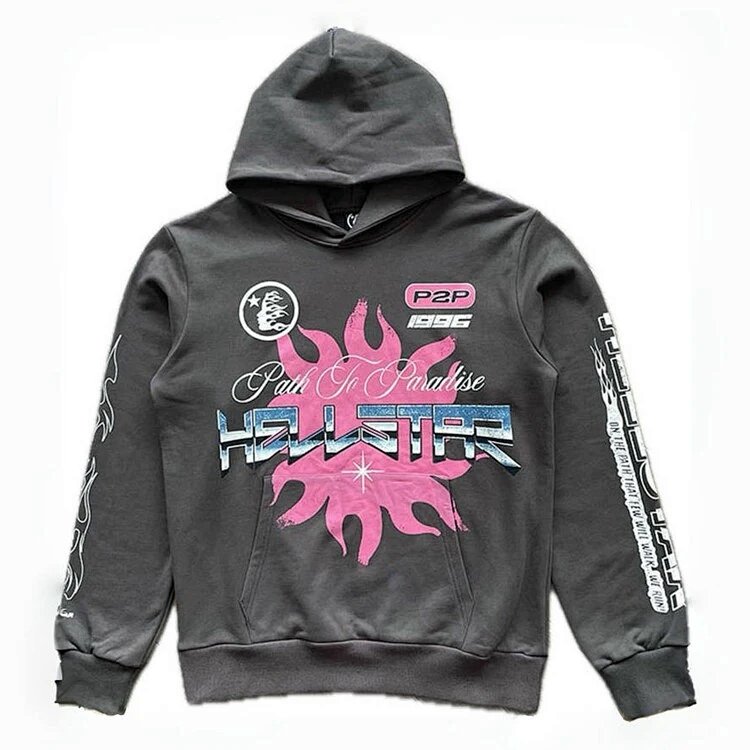 Hellstar Studios Spiritual Running 精神赛跑男女款连帽卫衣 深灰 码数S-M-L-XL  HT806
