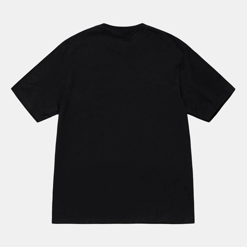 stussy蓝色方块图形LOGO圆筒短袖T恤  颜色：黑色 白色  码数S Ｍ L XL XXL STU09