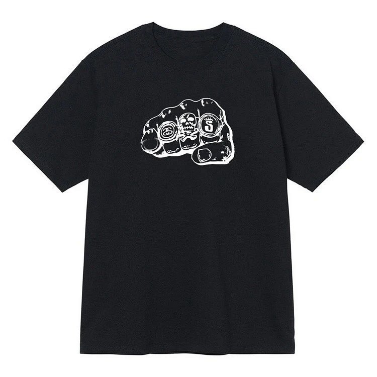 stu拳头印花圆筒短袖T恤 颜色：黑色 白色  码数S Ｍ L XL XXL   STU23