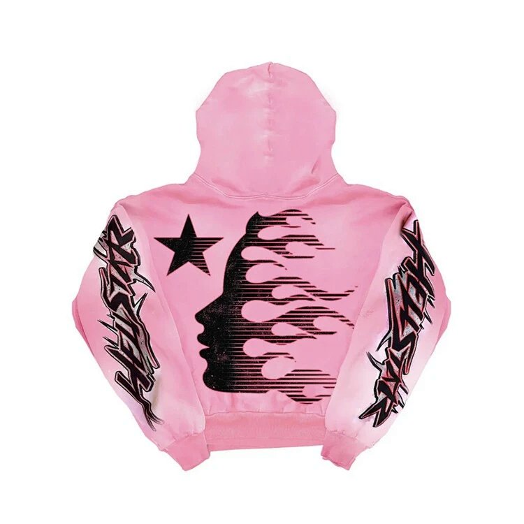 Hellstar Studios brainwashed hoodie with brain 洗水做旧卫衣 洗水粉 码数S-M-L-XL  HT823