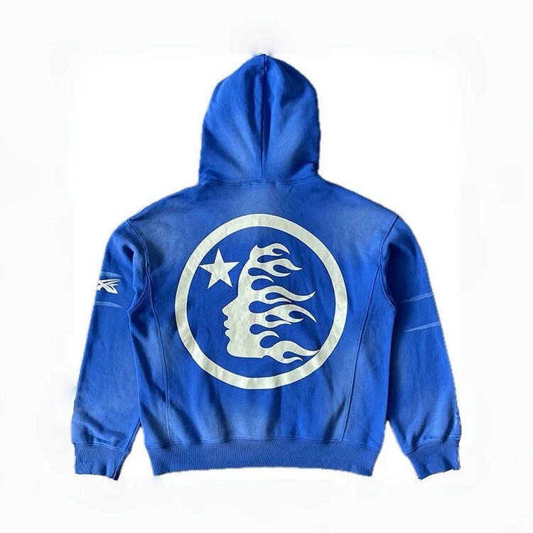Hellstar Studios No Guts No Glory Hoodie pants洗水蓝做旧卫衣 洗水蓝  码数S-M-L-XL  HT804
