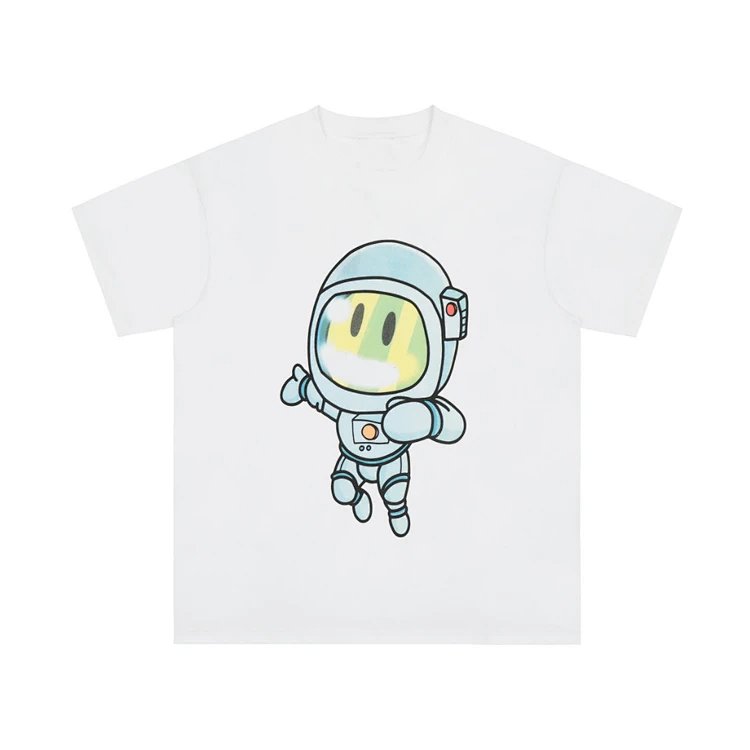 Drew house 笑脸 太空人涂鸦短袖T恤 白色 尺码： S-XL  DR14
