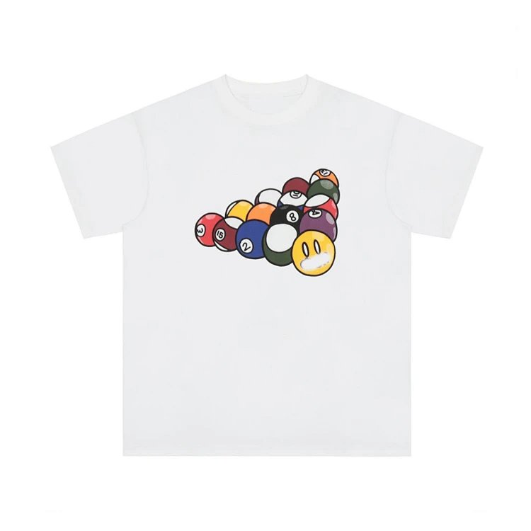 Drew house 笑脸 桌球涂鸦短裤T恤 白色 尺码: S-XL DR21#