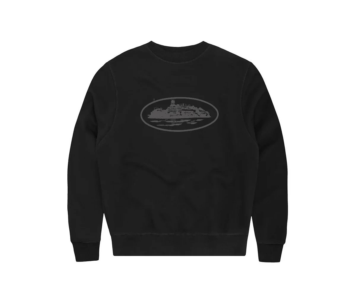001 Crewneck Sweatshirt Black Print Black