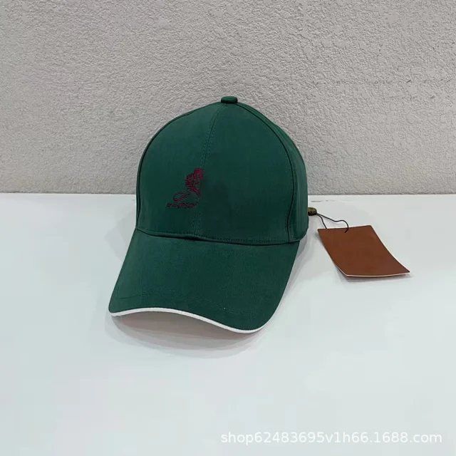 Unbranded Hats Embroidered baseball cap with contrast brim piping product detail image 10