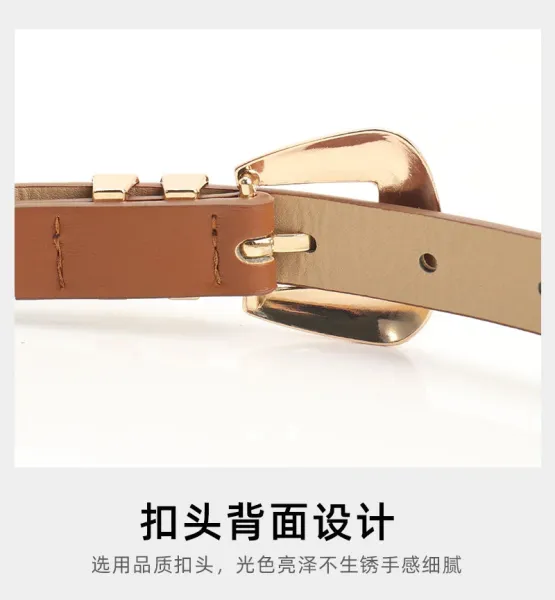 Leopard Print Haircalf Belt with Gold-Tone Buckle Accessories - 9