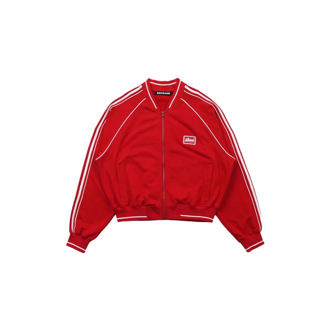 Bad Blood Red Zip-Up Bomber Jacket