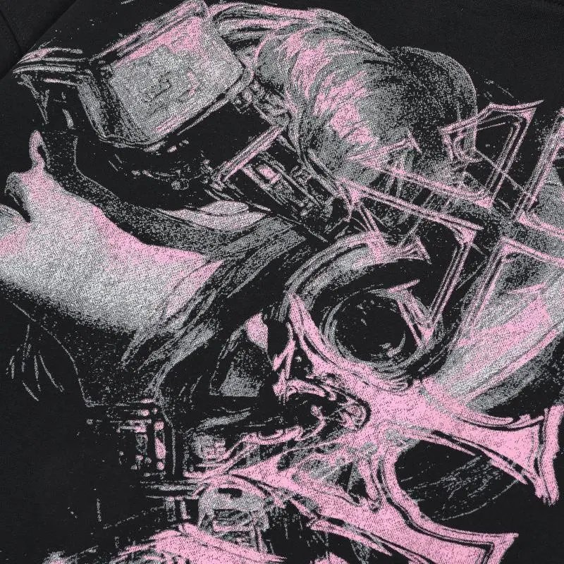 Guapi Cyberpunk Queen Black Pink Graphic Hoodie - 19
