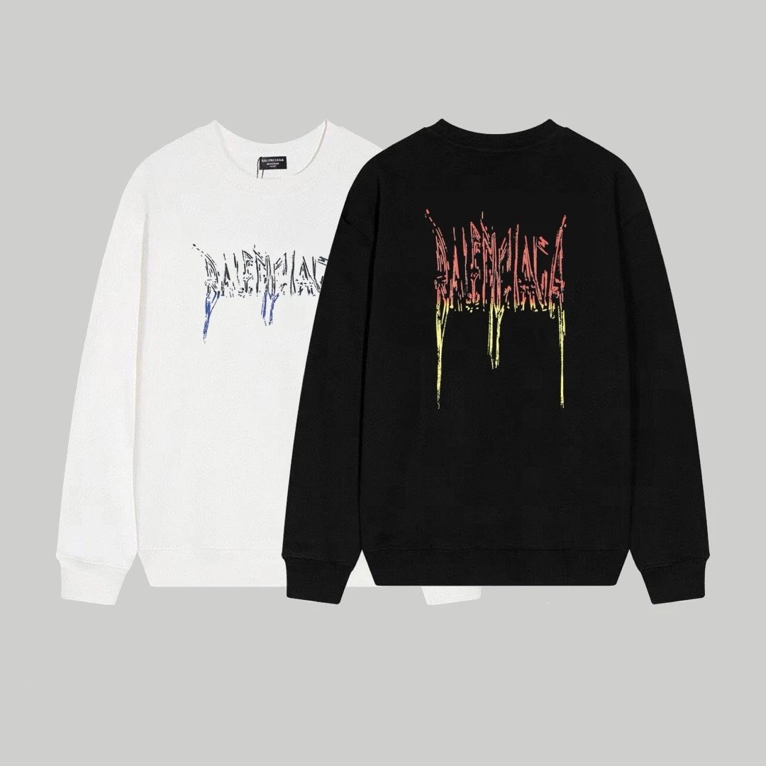 Balenciaga Logo Print Black Hoodie - 31