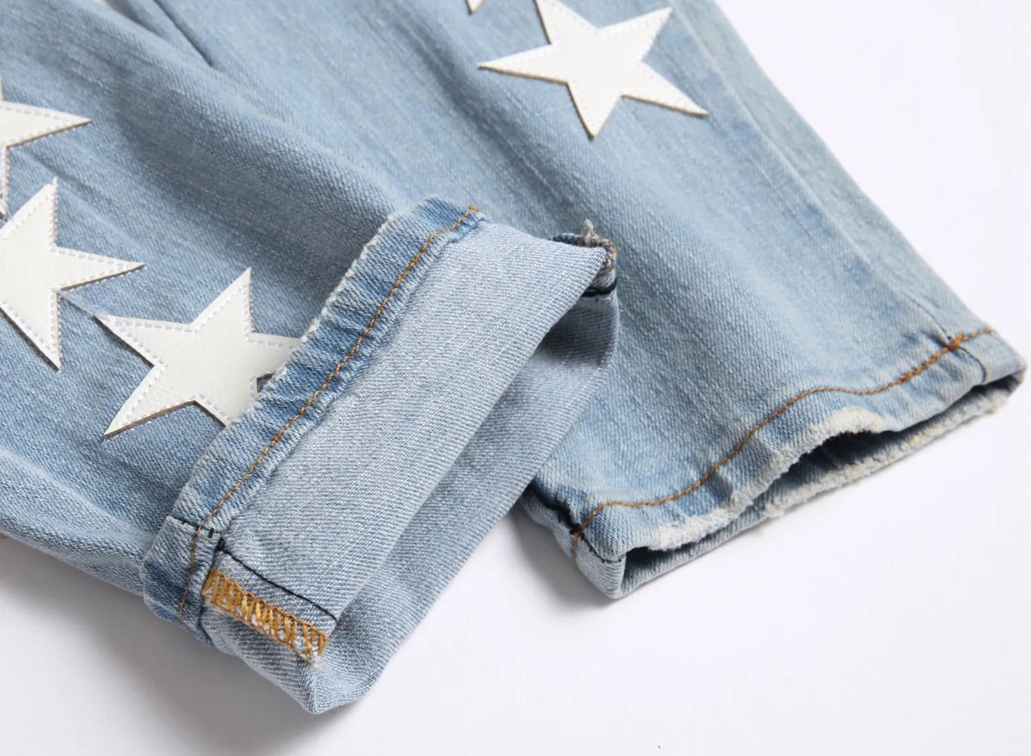 Star-Print Distressed Slim Fit Jeans - 12