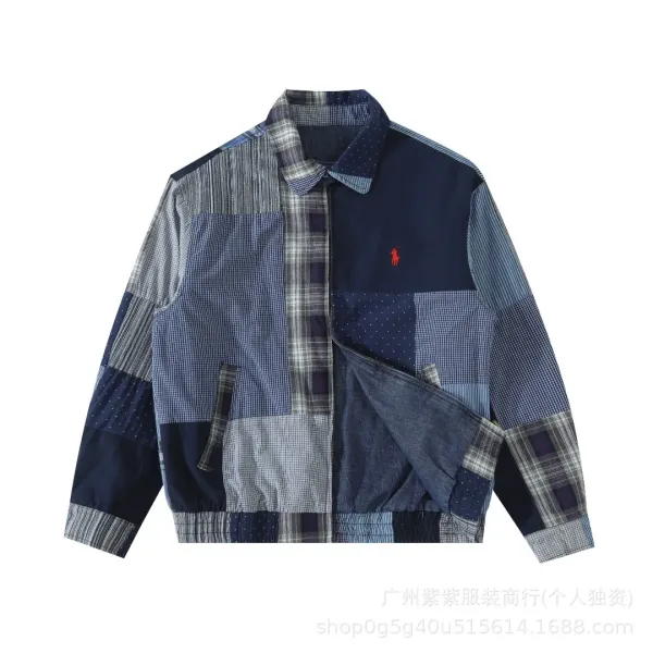 Ralph Lauren Patchwork Denim Jacket and Indigo Block-Print Dress Set with White Tote Bag - 14