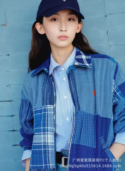 Ralph Lauren Patchwork Denim Jacket and Indigo Block-Print Dress Set with White Tote Bag - 32