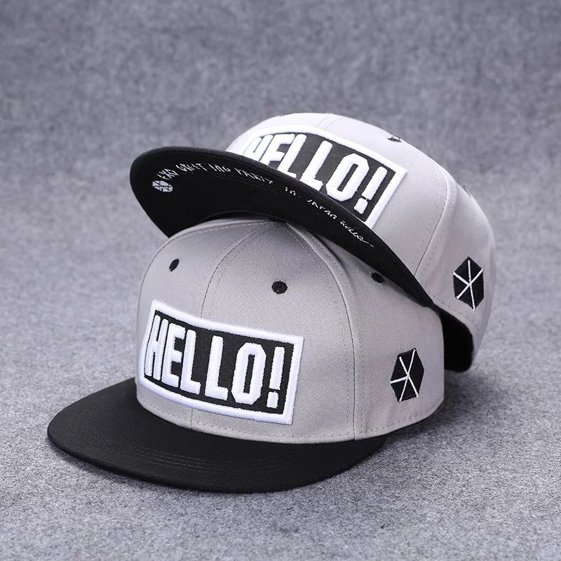Design Hello! Box Logo Snapback Cap Gray/Black - 1
