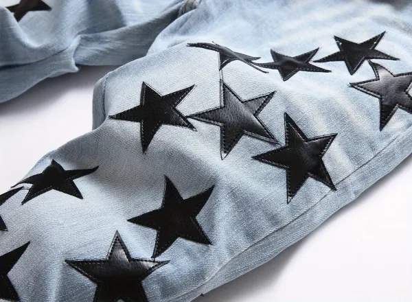 Star-Print Distressed Slim Fit Jeans - 18