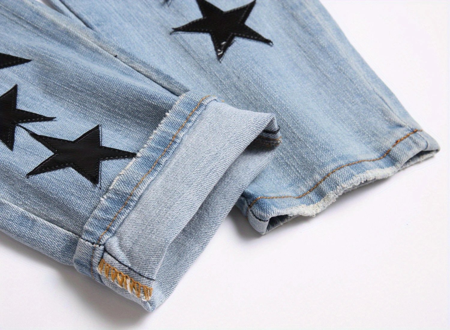 Star-Print Distressed Slim Fit Jeans - 19